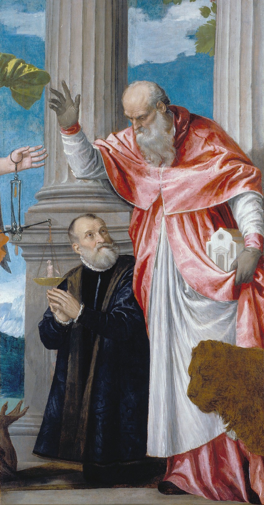 Foto 1 - São Jerônimo e um Doador para Igreja Pintura de Paolo Veronese em TELA 