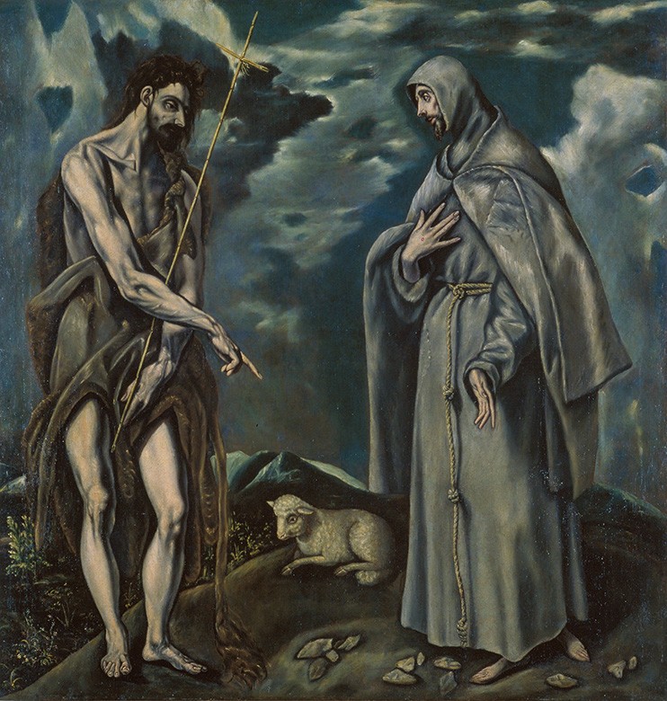 Foto 1 - São João Batista e São Francisco de Assis Pintura de El Greco em TELA