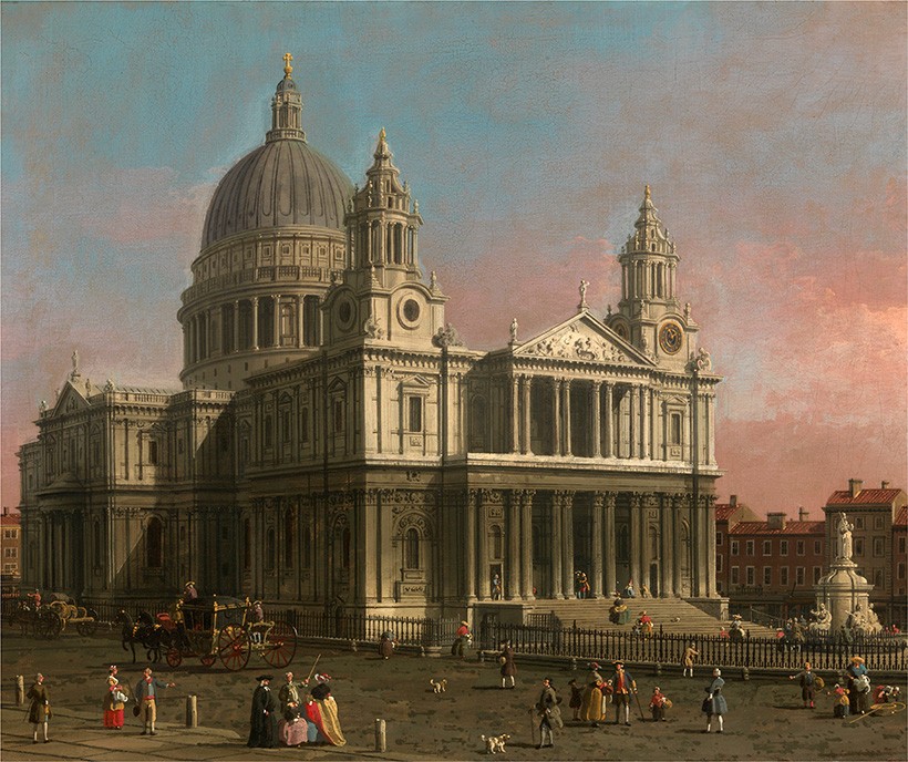Foto 1 - St. Paul's Cathedral Londres 1754 Catedral de São Paulo Inglaterra Pintura de Canaletto em TELA 
