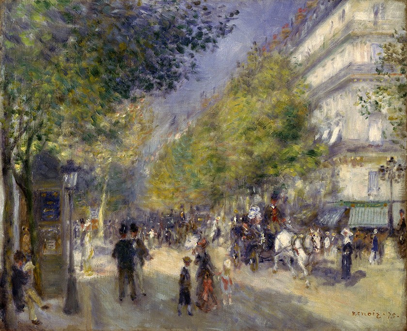 Foto 1 - The Grands Boulevards Grande Avenida de Paris Pintura de Pierre Auguste Renoir em TELA