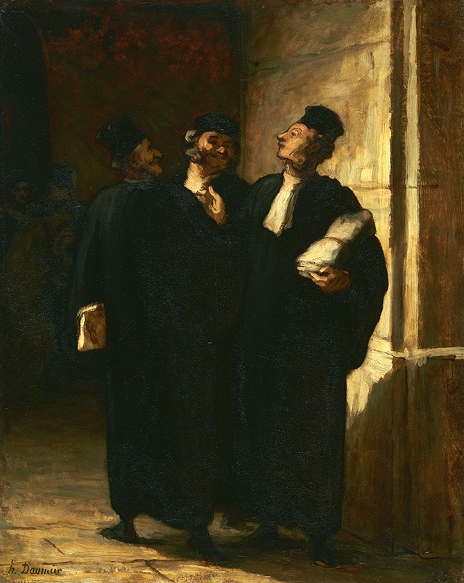 Foto 1 - Três Advogados Tribunal Direito Advocacia Pintura de Honoré Daumier em TELA 