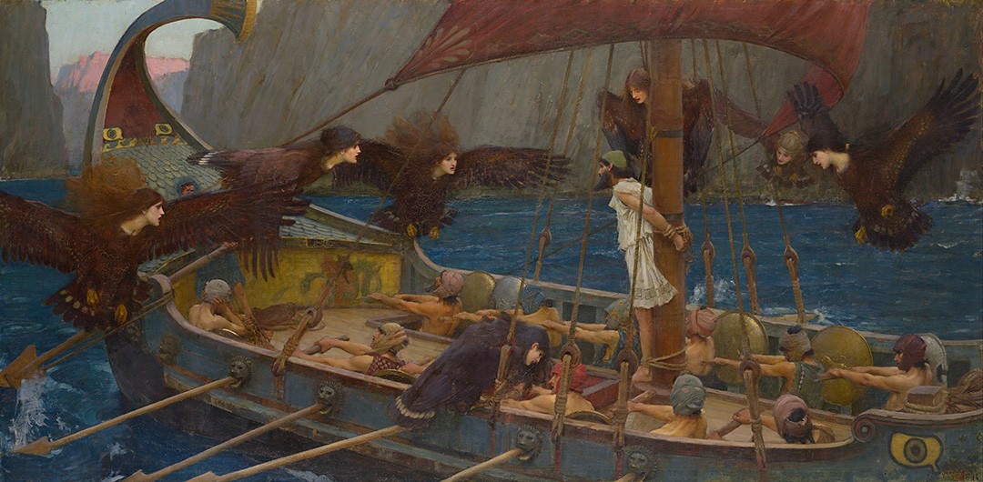 Foto 1 - Ulysses and the Sirens Sirenes Barulho Pintura de John William Waterhouse em TELA