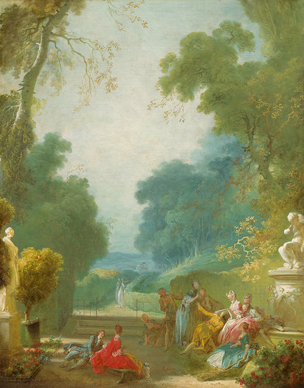 Foto 1 - Um Jogo de Berbigões Quentes Jovens Brincadeira ao Ar Livre Jardim Campo Paisagem 1775 Pintura de Jean-Honoré Fragonard em TELA 