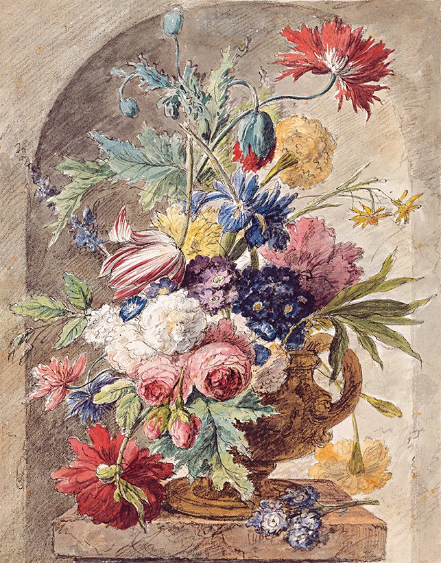 Foto 1 - Vaso com Variedade de Flores Natureza Morta 1734 Pintura de Jan van Huysum em TELA 