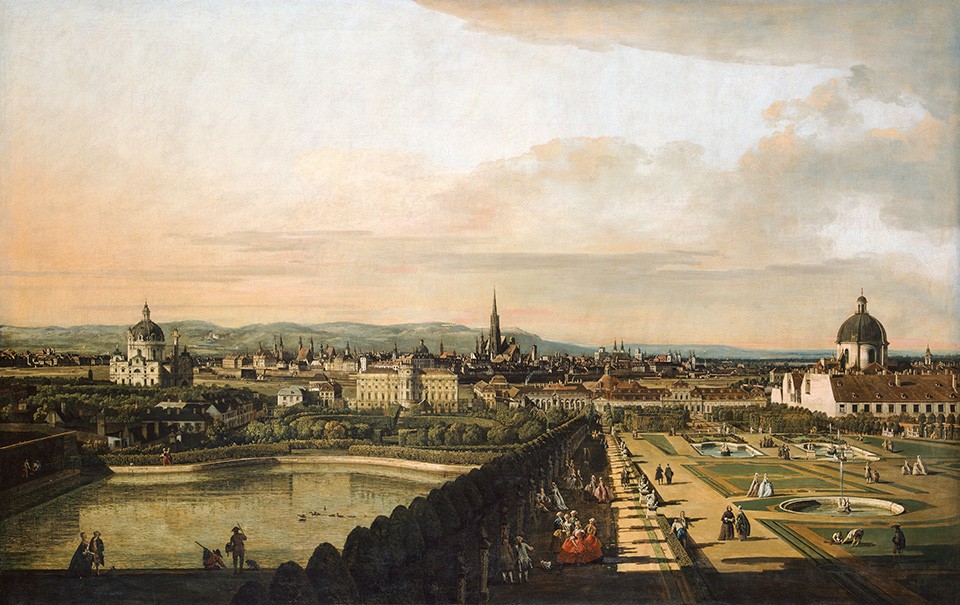 Foto 1 - Viena vista do Palácio Belvedere 1760 Áustria Pintura de Canaletto em TELA 