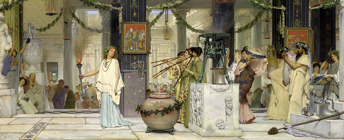 Foto 1 - Vintage Festival Música Arte Greco-Romana Antiguidade Clássica Pintura de Lawrence Alma-Tadema em TELA