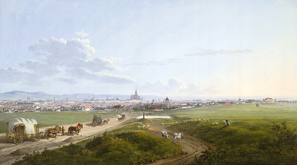 Foto 1 - Vista de Viena Áustria 1817 Pintura de Rudolf Von Alt em TELA