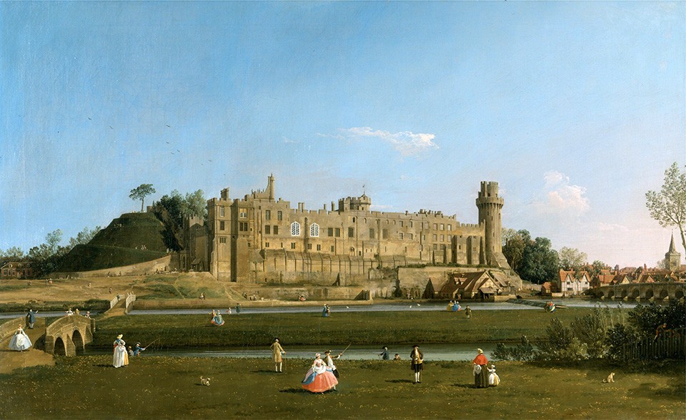 Foto 1 - Warwick Castle Castelo Inglaterra Pintura de Canaletto em TELA 
