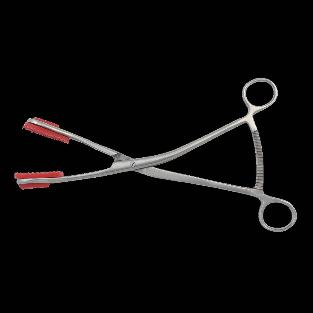 Foto 1 - Pinça Obstétrica / Uterina com Mordentes de Borracha 30cm