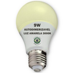 Foto7 - Lâmpada Led Bulbo Autodimerizável 9w Luz Amarela Quente 3000k Kit 12un